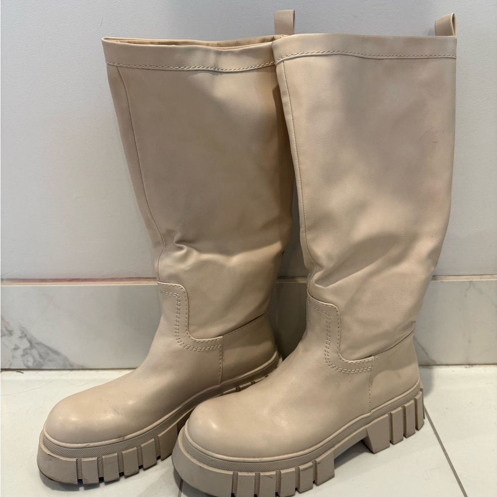 Zara Cream Platform Shoes with Chunky Sole